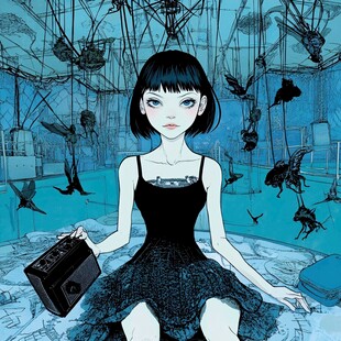 妖精漫画奇幻漫画雾海灯塔封面，神秘灯塔与海雾画面
